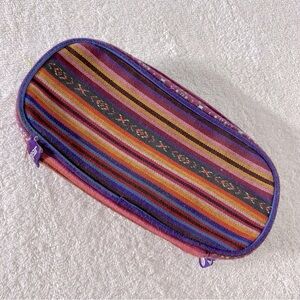 5/$35 Vintage Tech Gear Colourful Striped Pencil Pouch
